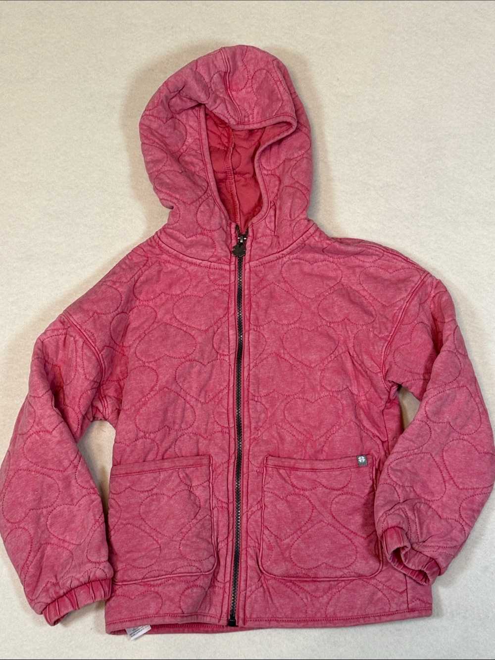 Lucky Brand Youth Girl Light Weight Full Zip Hoodie (Rapture Rose, S 7/8) YY
